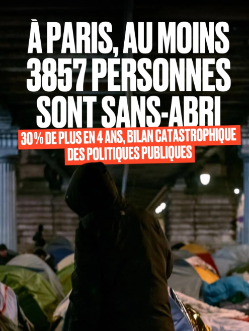 A paris, au moins 3857 personnes sont sans-abris 